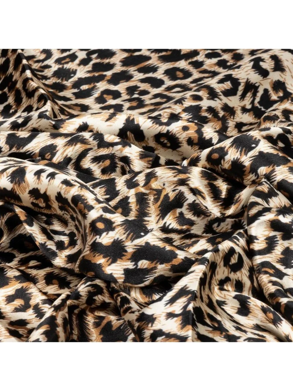 Vintage Leopard Print Square Scarf Silk Feeling Bandana for Women